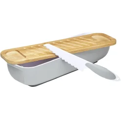 Rangement De Cuisine<Gifi Corbeille à pain avec planche et couteau polypropylène