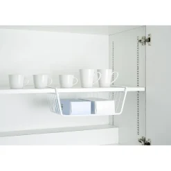 Rangement De Cuisine<Gifi Corbeille à suspendre en métal blanc L.40 cm