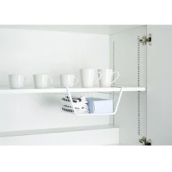 Rangement De Cuisine<Gifi Corbeille à suspendre en métal blanc L.32 cm