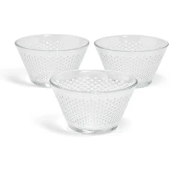 Gifi Coupe à dessert verre écaille relief transparent x3| Vaisselle Et Accessoires De Table