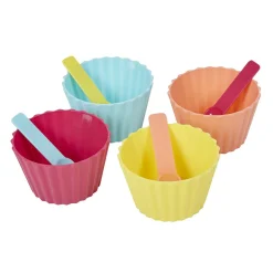 Gifi Coupelle à glace avec cuillère multicolore x4| Vaisselle Et Accessoires De Table