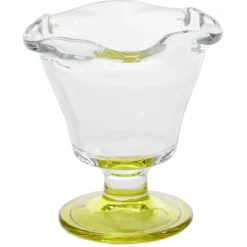 Gifi Coupelle à glace en verre avec pied coloré Ø10,6xH11,7cm| Vaisselle Et Accessoires De Table