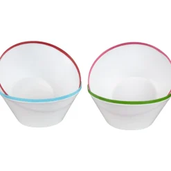 Gifi Coupelle blanc bord coloré x4| Vaisselle Et Accessoires De Table