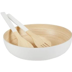 Gifi Coupelle blanche en bambou forme ronde| Vaisselle Et Accessoires De Table