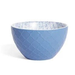 Vaisselle Et Accessoires De Table<Gifi Coupelle porcelaine motif tissé blanc et bleu Ø13xH7,2cm