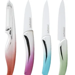 Préparation Culinaire<Gifi Couteau céramique manche coloré x 3 et éplucheur