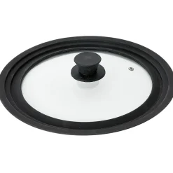 Cuisson<Gifi Couvercle en verre avec contour silicone noir Ø 30 cm