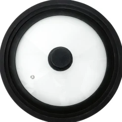 Cuisson<Gifi Couvercle en verre avec contour silicone noir Ø 30 cm