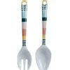 Préparation Culinaire<Gifi Couverts à salade blancs motif bayadère multicolore x2