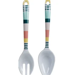 Préparation Culinaire<Gifi Couverts à salade blancs motif bayadère multicolore x2