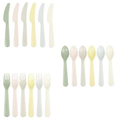 Gifi Couverts en plastique réutilisable 6 personnes| Vaisselle Et Accessoires De Table