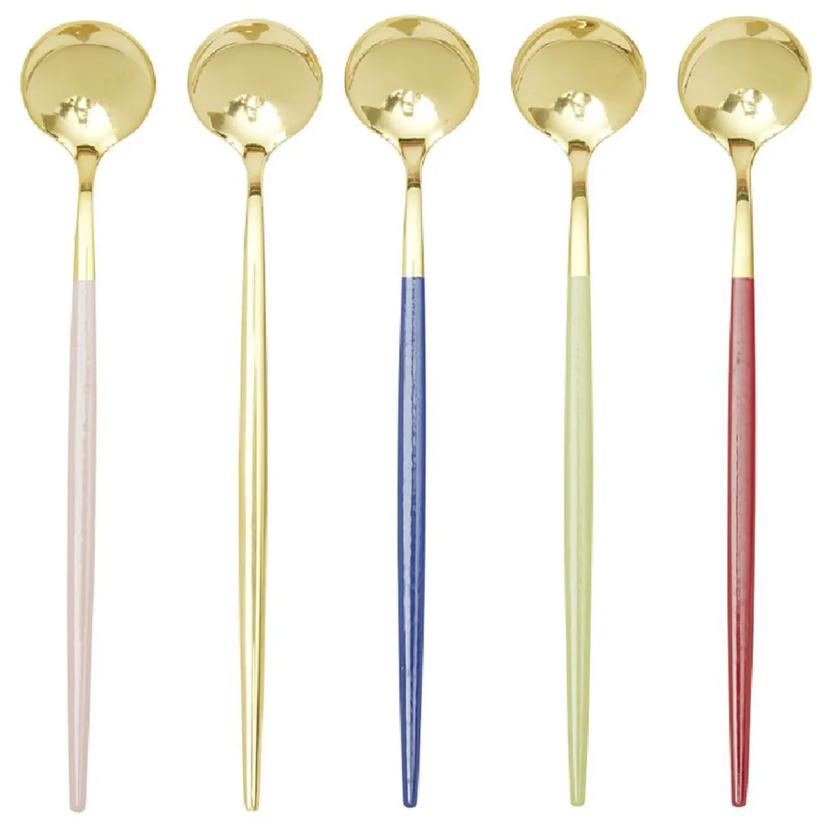 Gifi Cuillère mazagran en inox avec manche couleur x5| Vaisselle Et Accessoires De Table