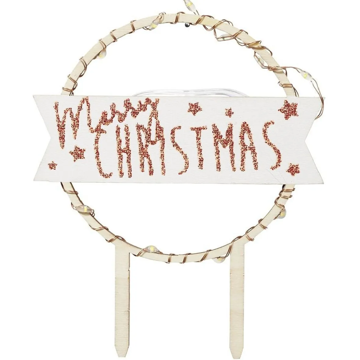 Préparation Culinaire<Gifi Décoration gâteau de Noël à LED en bois beige