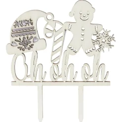 Préparation Culinaire<Gifi Décoration gâteau de Noël en bois beige