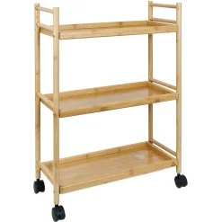 Rangement De Cuisine<Gifi Desserte 3 niveaux à roulettes bambou et MDF 51,5x22,5xH71cm