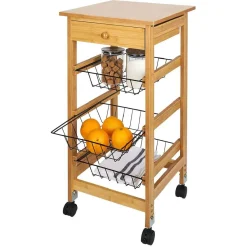 Rangement De Cuisine<Gifi Desserte 3 niveaux bambou et métal