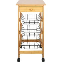 Rangement De Cuisine<Gifi Desserte 3 niveaux bambou et métal
