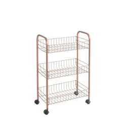 Rangement De Cuisine<Gifi Desserte à roulette Metaltex 3 étages orange cuivré