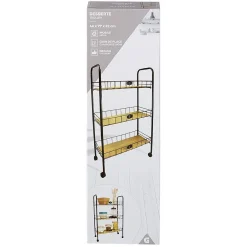 Rangement De Cuisine<Gifi Desserte à roulettes 3 niveaux métal et bois