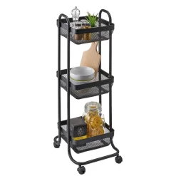 Rangement De Cuisine<Gifi Desserte à roulettes vintage métal noir 3 niveaux