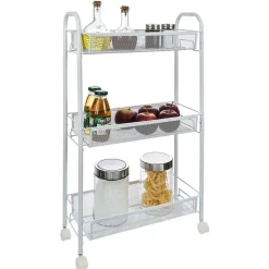 Rangement De Cuisine<Gifi Desserte cuisine 3 niveaux métal blanc