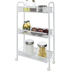 Rangement De Cuisine<Gifi Desserte cuisine 3 niveaux métal blanc