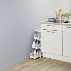 Rangement De Cuisine<Gifi Desserte de cuisine 3 tiroirs coulissants blanc