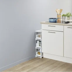 Rangement De Cuisine<Gifi Desserte de cuisine 3 tiroirs coulissants blanc