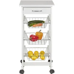 Rangement De Cuisine<Gifi Desserte de cuisine mdf métal blanc gris