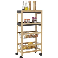 Rangement De Cuisine<Gifi Desserte en bambou 4 niveaux
