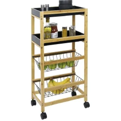 Rangement De Cuisine<Gifi Desserte en bambou 4 niveaux