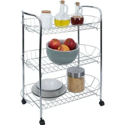 Rangement De Cuisine<Gifi Desserte en métal gris 3 niveaux - L.51xl.26,5xH.57cm
