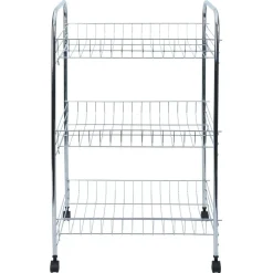 Rangement De Cuisine<Gifi Desserte en métal gris 3 niveaux - L.41xl.26,5xH.61,5cm