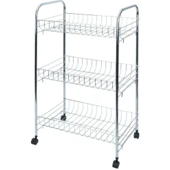 Rangement De Cuisine<Gifi Desserte en métal gris 3 niveaux - L.41xl.26,5xH.61,5cm