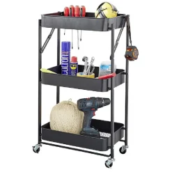 Gifi Desserte multi-usage pliable métal noir| Vaisselle Et Accessoires De Table
