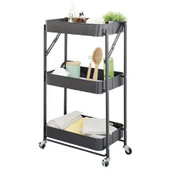 Gifi Desserte multi-usage pliable métal noir| Vaisselle Et Accessoires De Table