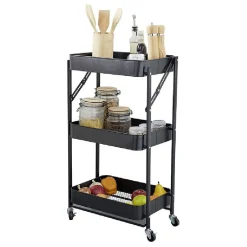 Gifi Desserte multi-usage pliable métal noir| Vaisselle Et Accessoires De Table