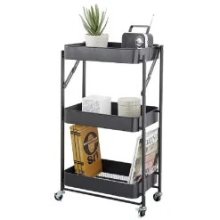 Gifi Desserte multi-usage pliable métal noir| Vaisselle Et Accessoires De Table