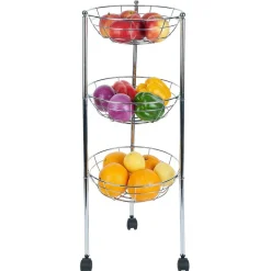 Rangement De Cuisine<Gifi Desserte ovale 3 paniers inox H.70,5cm