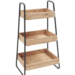 Rangement De Cuisine<Gifi Desserte vintage 3 niveaux noir naturel