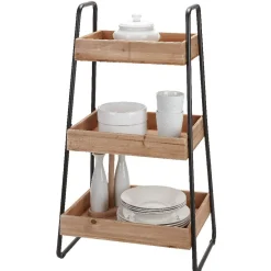 Rangement De Cuisine<Gifi Desserte vintage 3 niveaux noir naturel