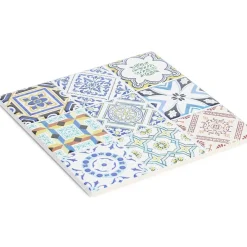 Gifi Dessous de plat carré céramique design carreau de ciment 15,2x15,2cm| Vaisselle Et Accessoires De Table