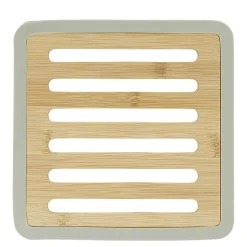 Gifi Dessous de plat en bambou avec contour en silicone| Vaisselle Et Accessoires De Table