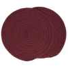 Gifi Dessous de plat rond coton rouge vert ou bleu x2| Vaisselle Et Accessoires De Table