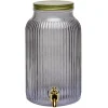 Gifi Distibuteur à boisson en verre strié noir 5,5L| Vaisselle Et Accessoires De Table