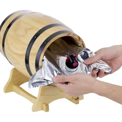 Gifi Distributeur à vin tonneau bois sur socle 5,5 L| Vaisselle Et Accessoires De Table