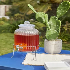 Gifi Distributeur de boisson avec support métal 5 L| Vaisselle Et Accessoires De Table