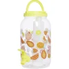 Gifi Distributeur de boisson en plastique avec robinet et 4 gobelets| Vaisselle Et Accessoires De Table