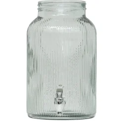 Gifi Distributeur de boisson verre 5,5L avec support - Ø22,5xH42,5cm| Vaisselle Et Accessoires De Table