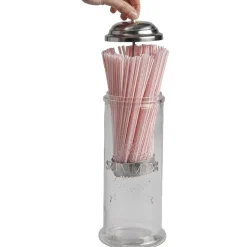 Préparation Culinaire<Gifi Distributeur de pailles transparent gris